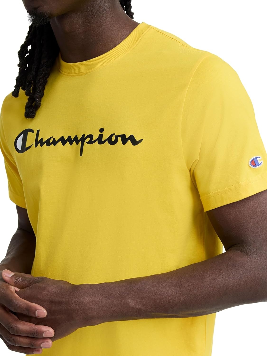image:imageChampion Mens Graphic Short Sleeve TShirt Standard Fit Classic Script Logo Midweight 100 CottonFreesia Classic Script Logo