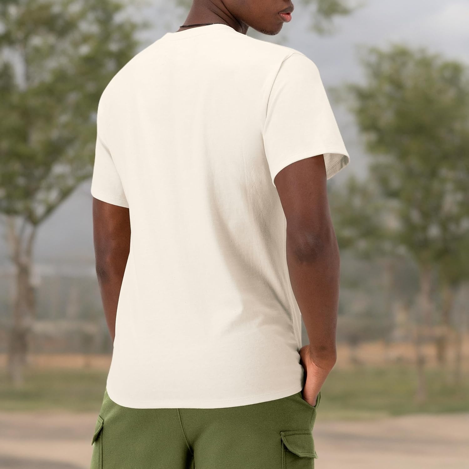 image:imageChampion Mens Graphic Short Sleeve TShirt Standard Fit Classic Script Logo Midweight 100 CottonNatural Classic Script Logo