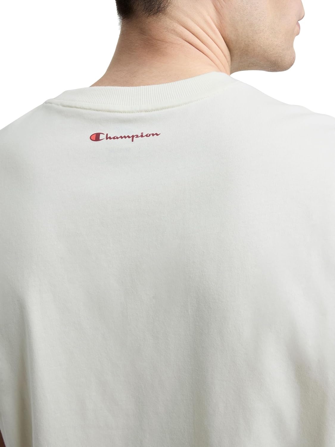 image:imageChampion Mens Graphic Short Sleeve TShirt Standard Fit Classic Script Logo Midweight 100 CottonUnbleached Cotton Classic Script Logo