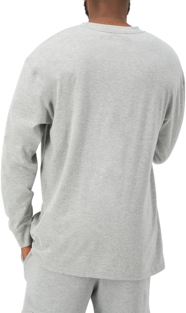image:imageChampion Mens Long Sleeve Tshirt Classic Tshirt for Men Reg Or Big amp TallOxford Gray Heather Classic Script Logo