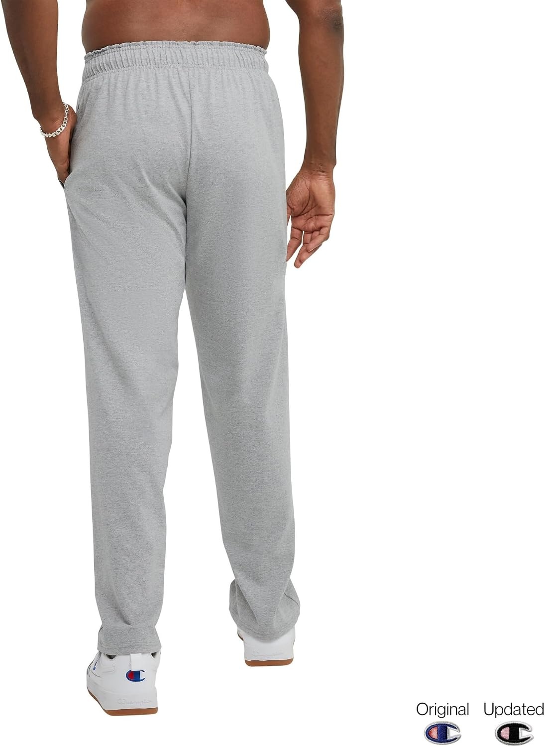 image:imageChampion Mens OpenBottom Lounge Pants Standard Fit Lightweight 100 Cotton Available in Regular and Big amp TallOxford Gray Heather