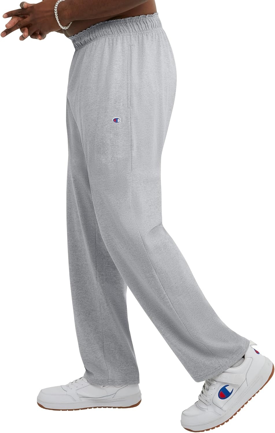 image:imageChampion Mens OpenBottom Lounge Pants Standard Fit Lightweight 100 Cotton Available in Regular and Big amp TallOxford Gray Heather