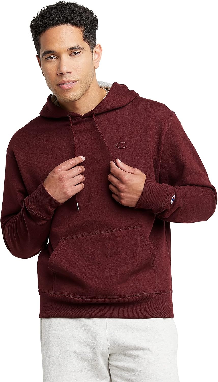 image:imageChampion Mens Pullover Fleece Hoodie Midweight C Logo Reg Or Big amp TallBlack