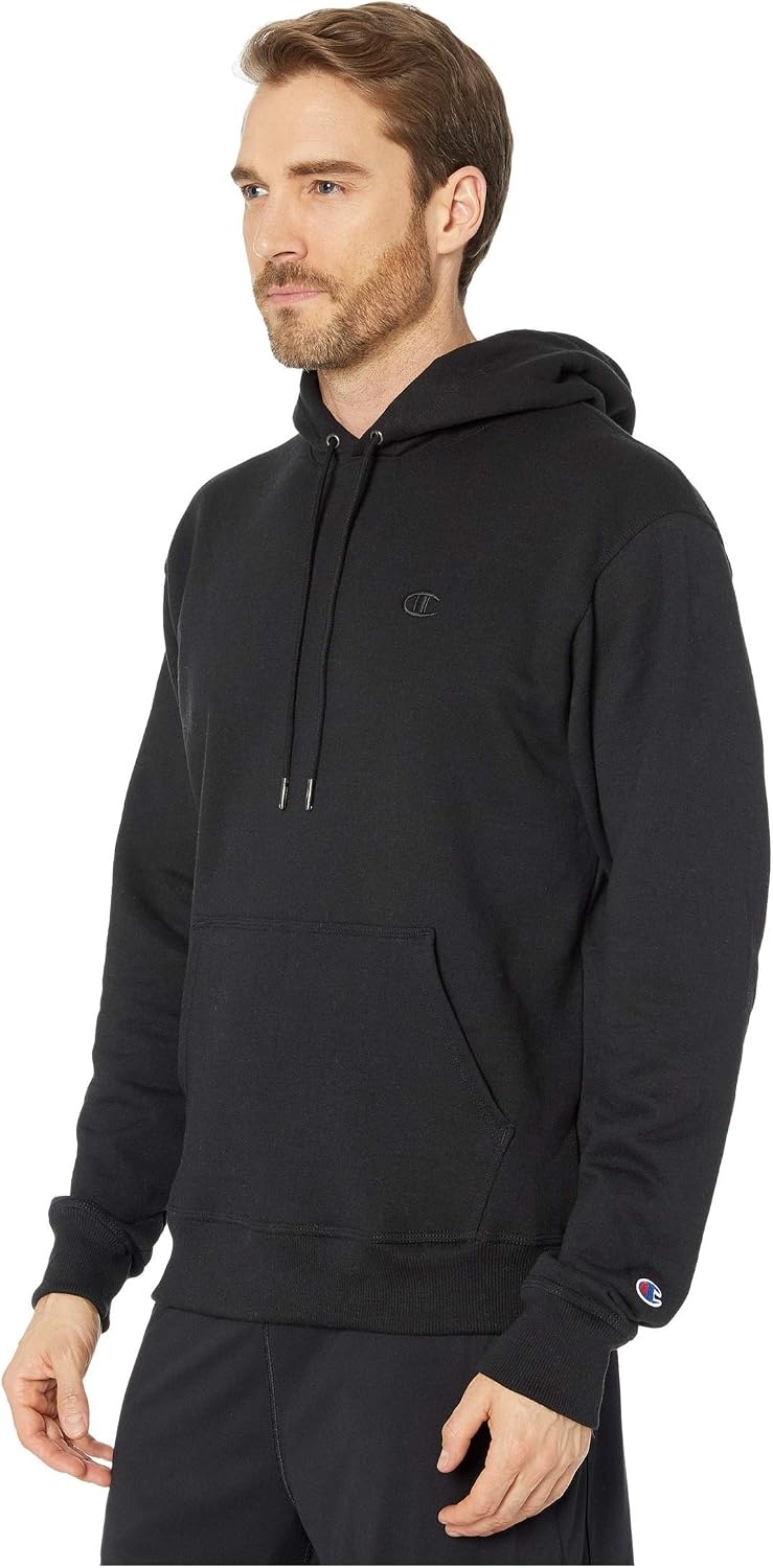 image:imageChampion Mens Pullover Fleece Hoodie Midweight C Logo Reg Or Big amp TallBlack C Logo