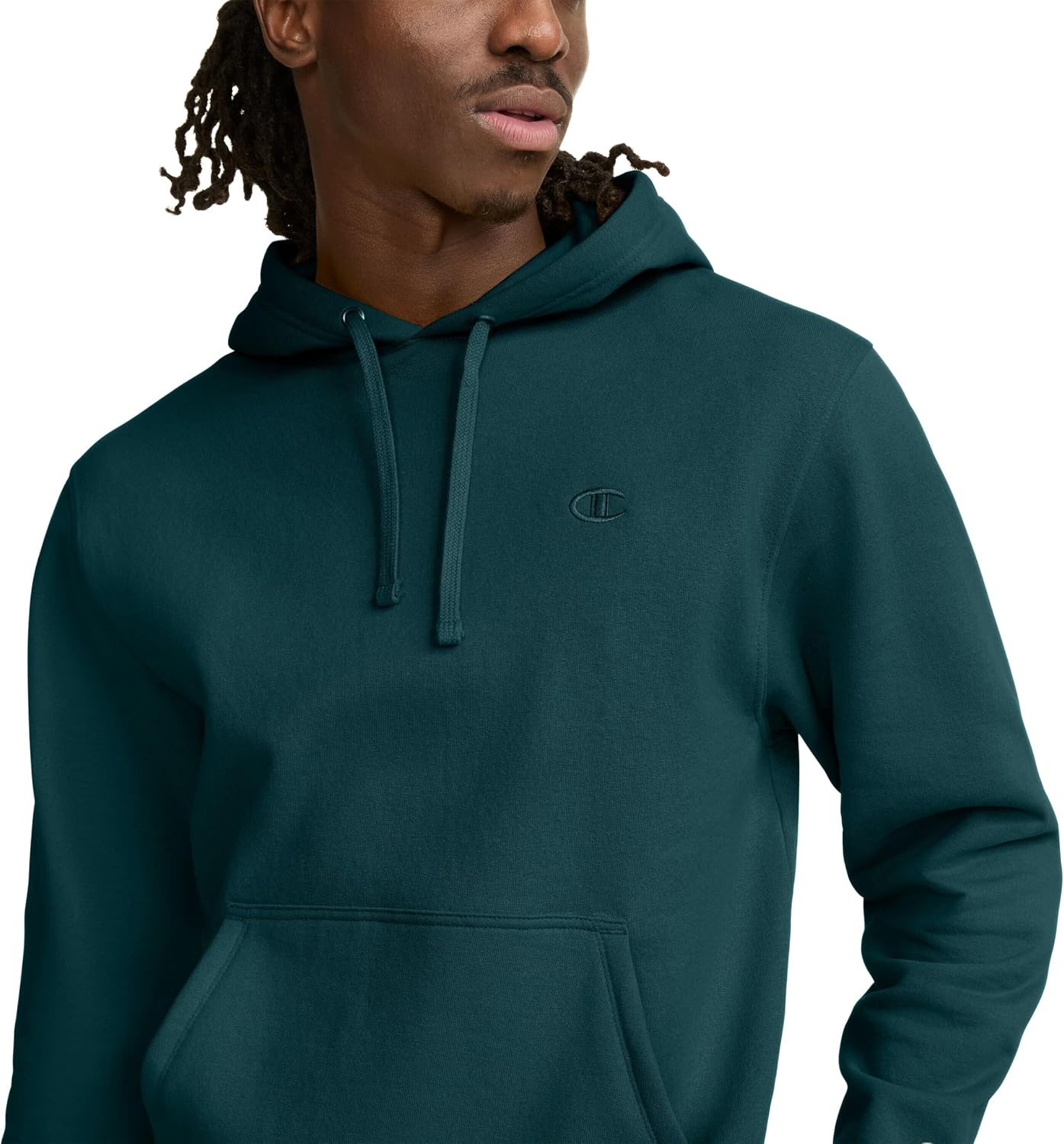 image:imageChampion Mens Pullover Fleece Hoodie Midweight C Logo Reg Or Big amp TallEmerald Allure C Logo