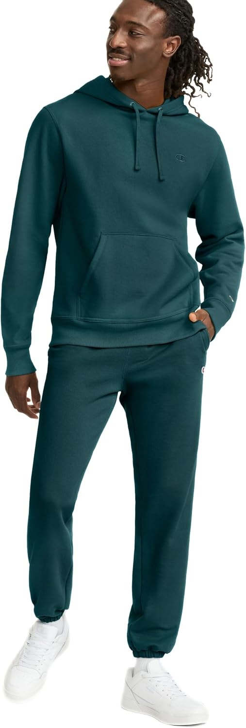 image:imageChampion Mens Pullover Fleece Hoodie Midweight C Logo Reg Or Big amp TallEmerald Allure C Logo