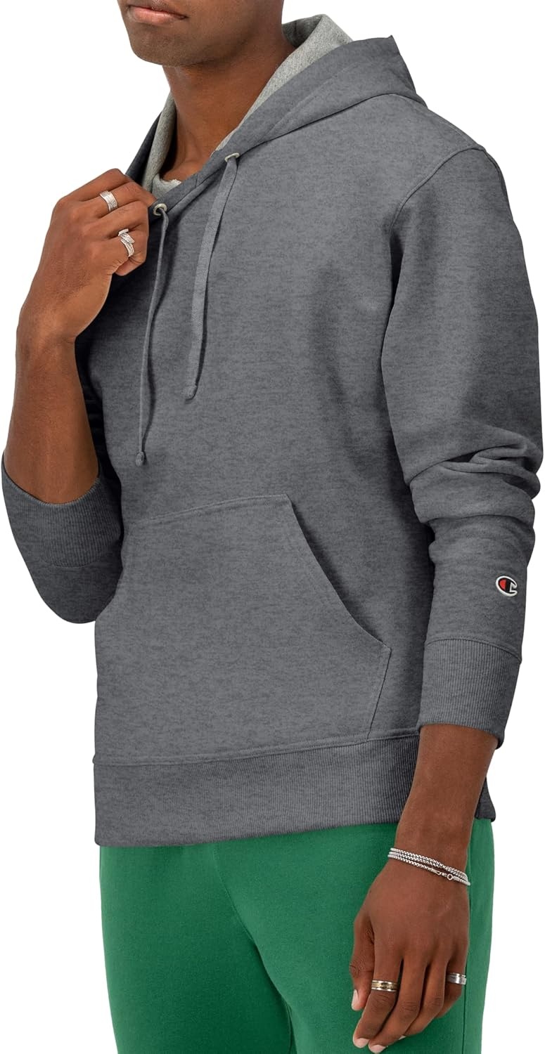 image:imageChampion Mens Pullover Fleece Hoodie Midweight C Logo Reg Or Big amp TallGranite Heather
