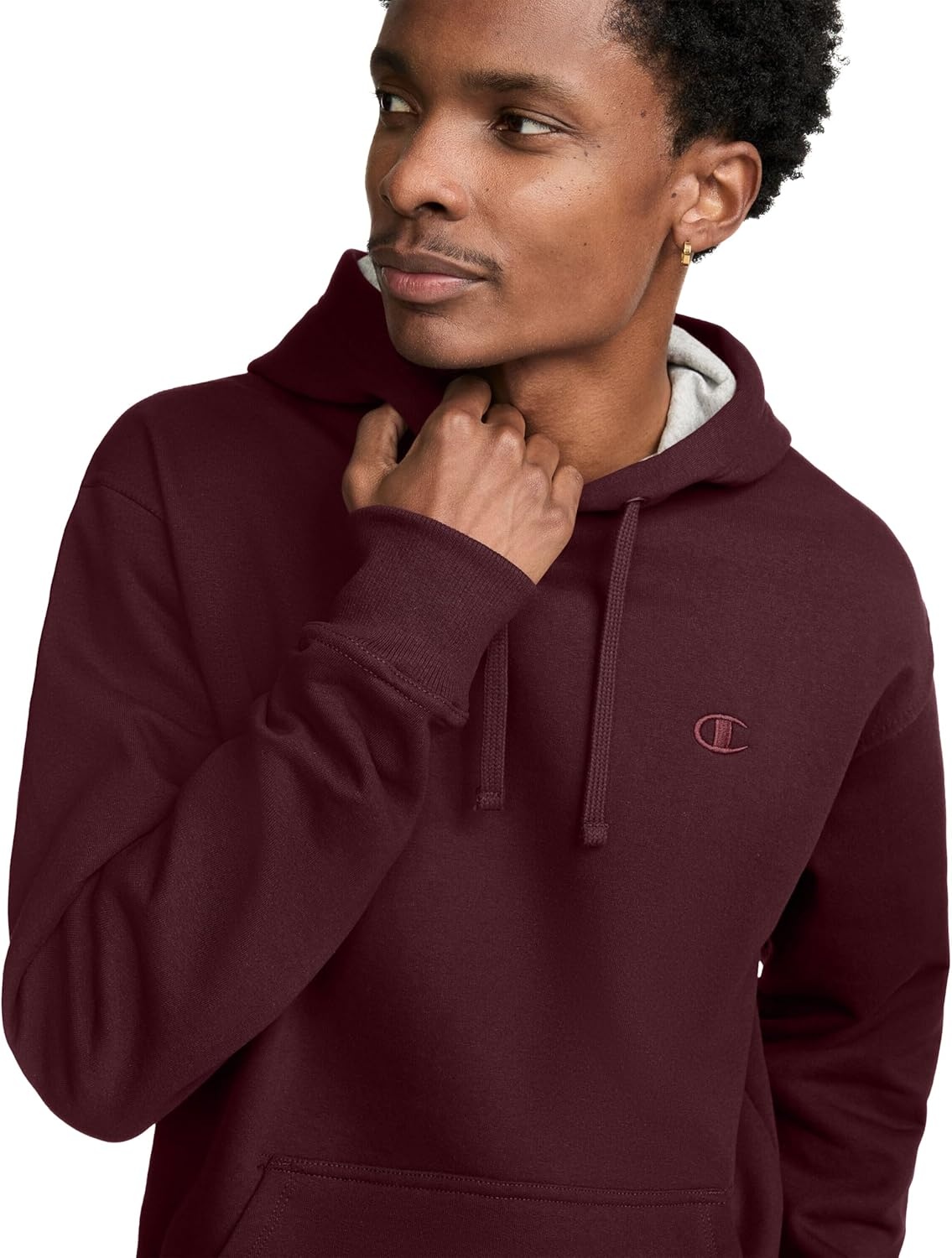 image:imageChampion Mens Pullover Fleece Hoodie Midweight C Logo Reg Or Big amp TallMaroon C Logo