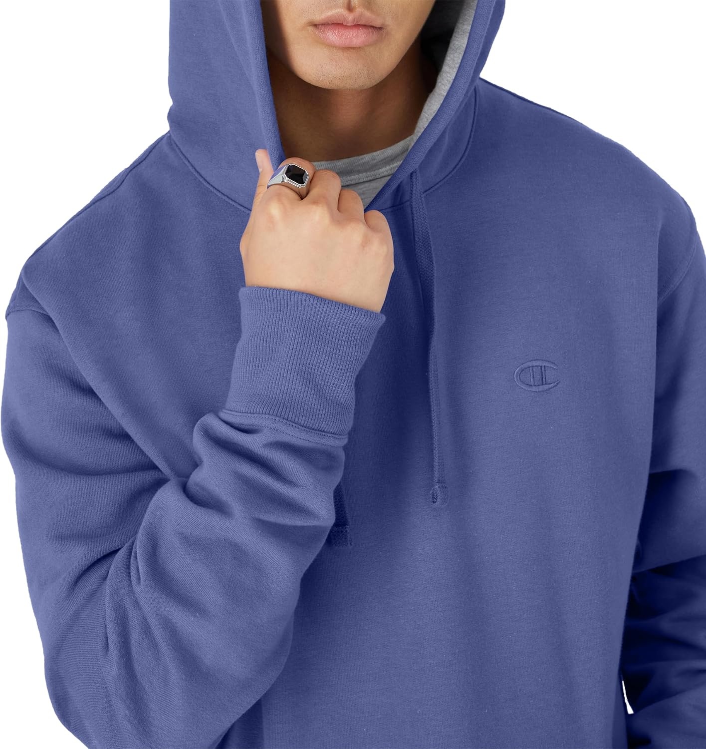 image:imageChampion Mens Pullover Fleece Hoodie Midweight C Logo Reg Or Big amp TallStone Crush Blue C Logo