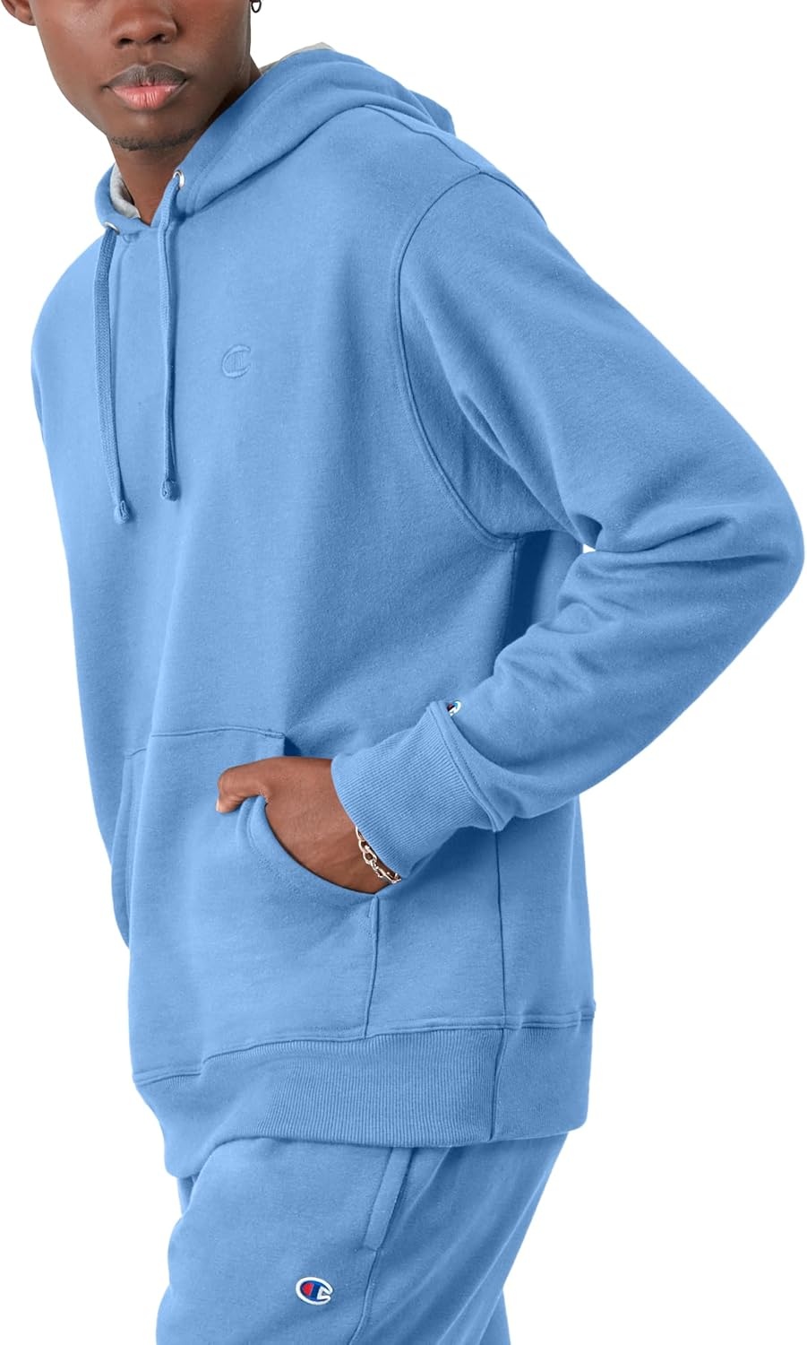 image:imageChampion Mens Pullover Fleece Hoodie Midweight C Logo Reg Or Big amp TallSwiss Blue C Logo