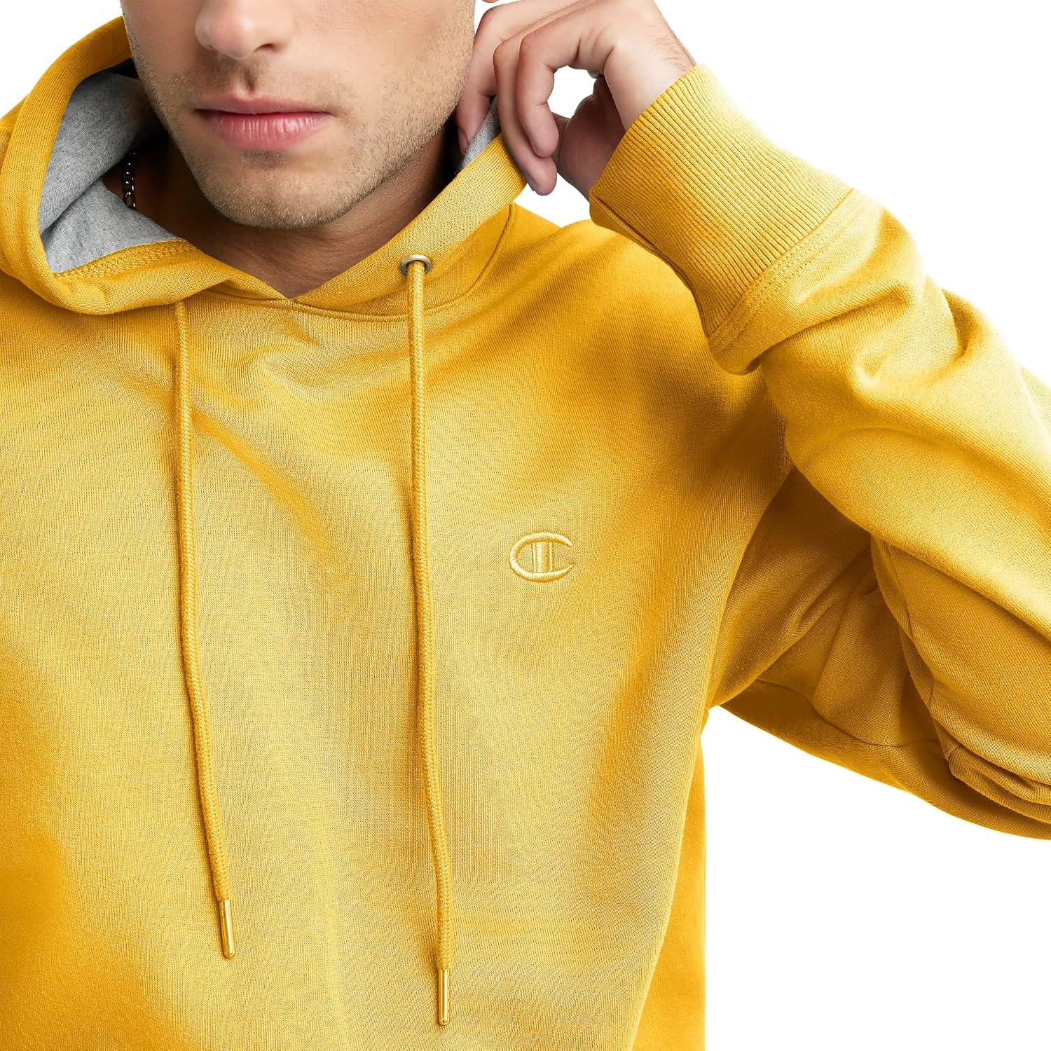 image:imageChampion Mens Pullover Fleece Hoodie Midweight C Logo Reg Or Big amp TallTeam Gold C Logo