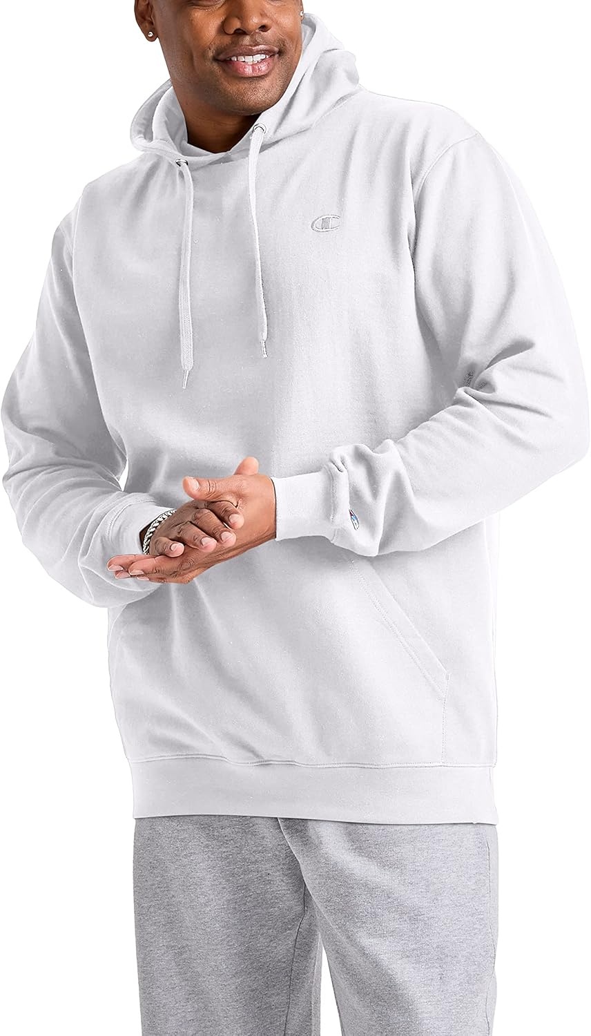 image:imageChampion Mens Pullover Fleece Hoodie Midweight C Logo Reg Or Big amp TallWhite C Logo