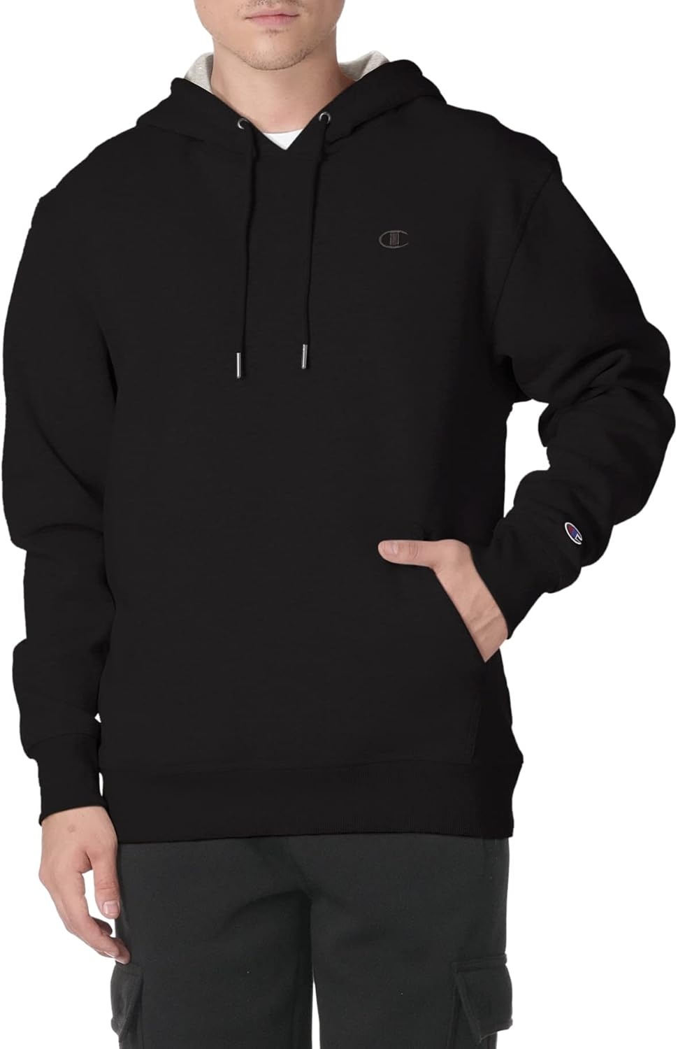 image:imageChampion Mens Pullover Fleece Hoodie Standard Fit Midweight C Logo Available in Regular and Big amp TallBlack C Logo
