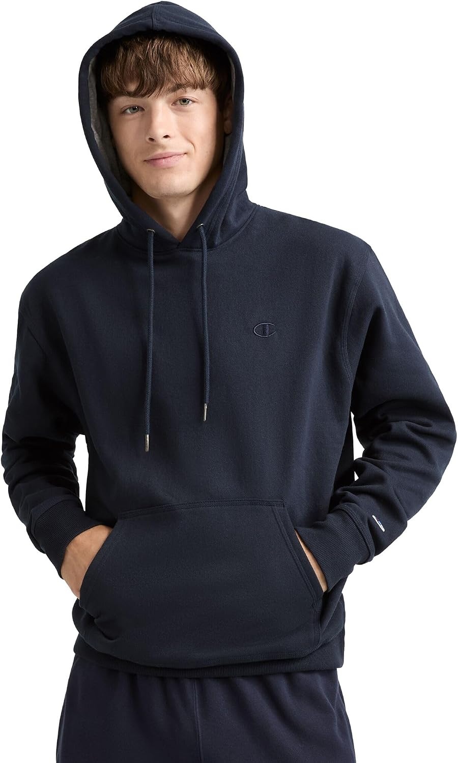 image:imageChampion Mens Pullover Fleece Hoodie Standard Fit Midweight C Logo Available in Regular and Big amp TallDeep Navy C Logo