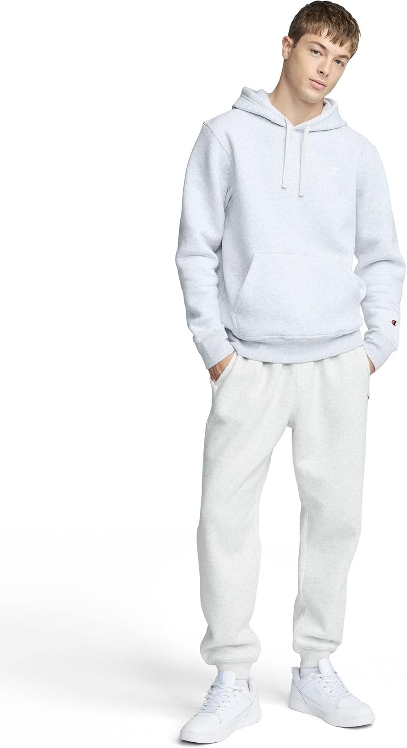 image:imageChampion Mens Pullover Fleece Hoodie Standard Fit Midweight C Logo Available in Regular and Big amp TallPlatinum Silver Heather C Logo