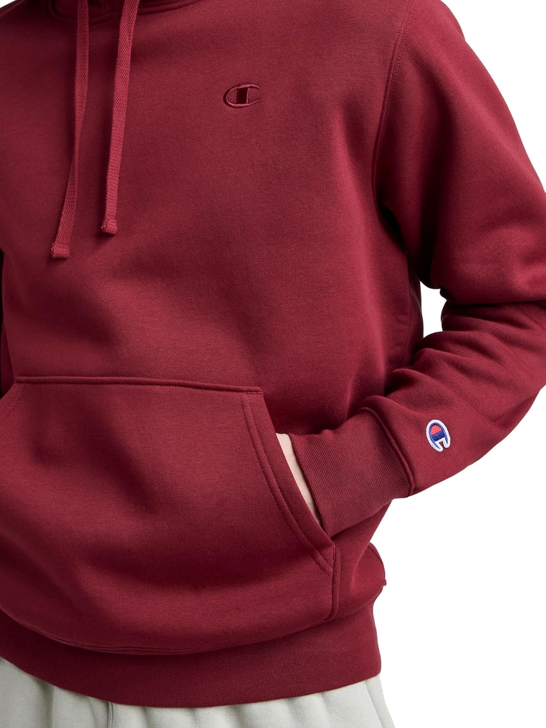 image:imageChampion Mens Pullover Fleece Hoodie Standard Fit Midweight C Logo Available in Regular and Big amp TallPomegranate C Logo