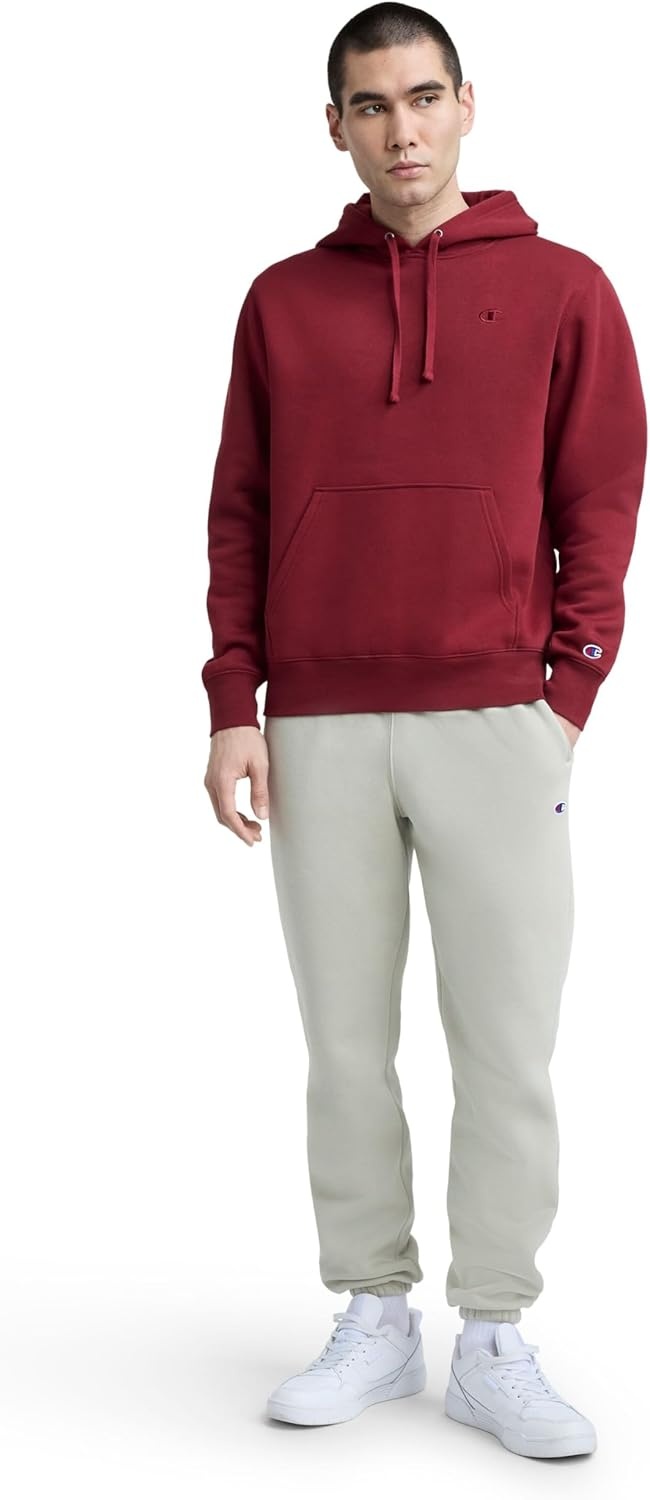 image:imageChampion Mens Pullover Fleece Hoodie Standard Fit Midweight C Logo Available in Regular and Big amp TallPomegranate C Logo