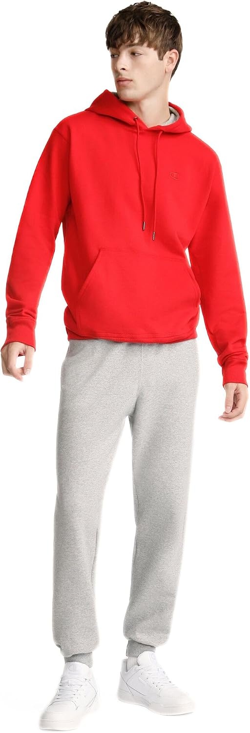 image:imageChampion Mens Pullover Fleece Hoodie Standard Fit Midweight C Logo Available in Regular and Big amp TallTango Red C Logo