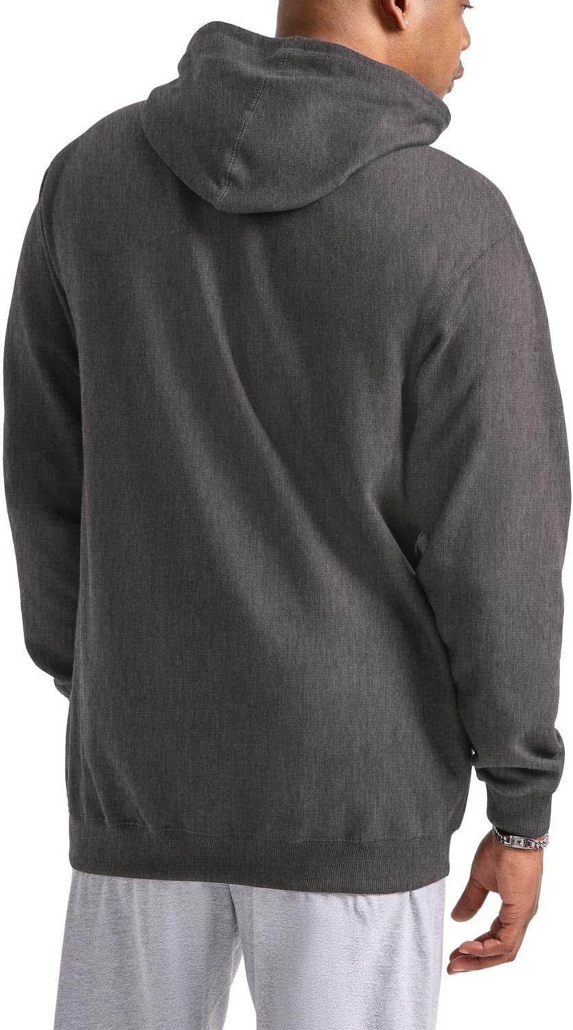 image:imageChampion Mens Pullover Graphic Fleece Hoodie Standard Fit Midweight Fleece Classic Script Logo Available Regular Big amp TallGranite Heather Classic Script Logo