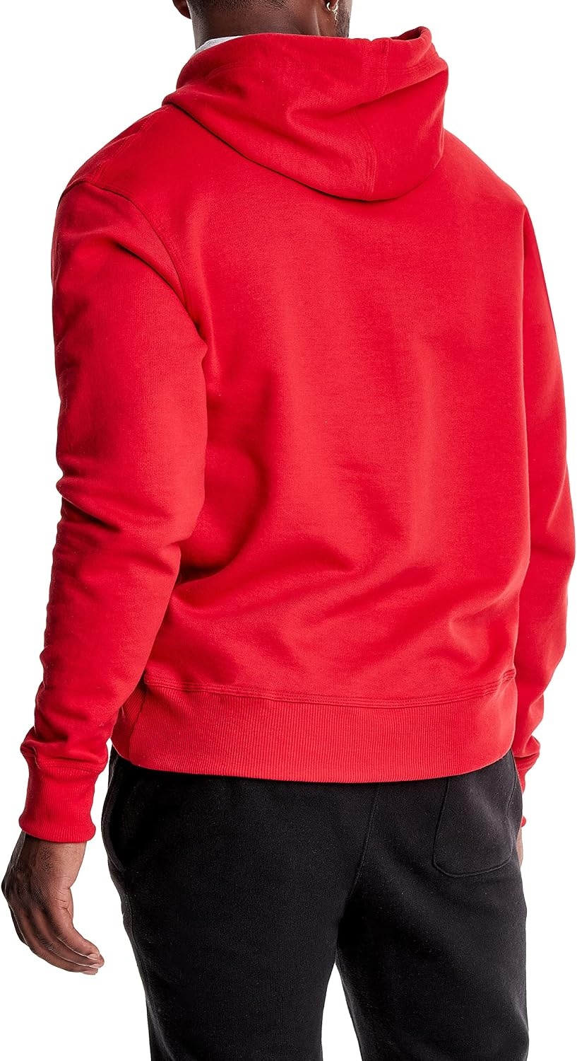 image:imageChampion Mens Pullover Graphic Fleece Hoodie Standard Fit Midweight Fleece Classic Script Logo Available Regular Big amp TallTeam Red Scarlet Classic Script Logo