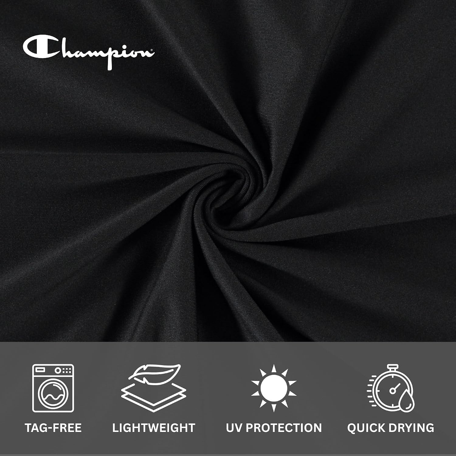 image:imageChampion Mens Sun Hoodie Long Sleeve UPF 50 Sun Shirts for Men Lightweight UV Protection Rash Guard Fishing Swim ShirtBlack