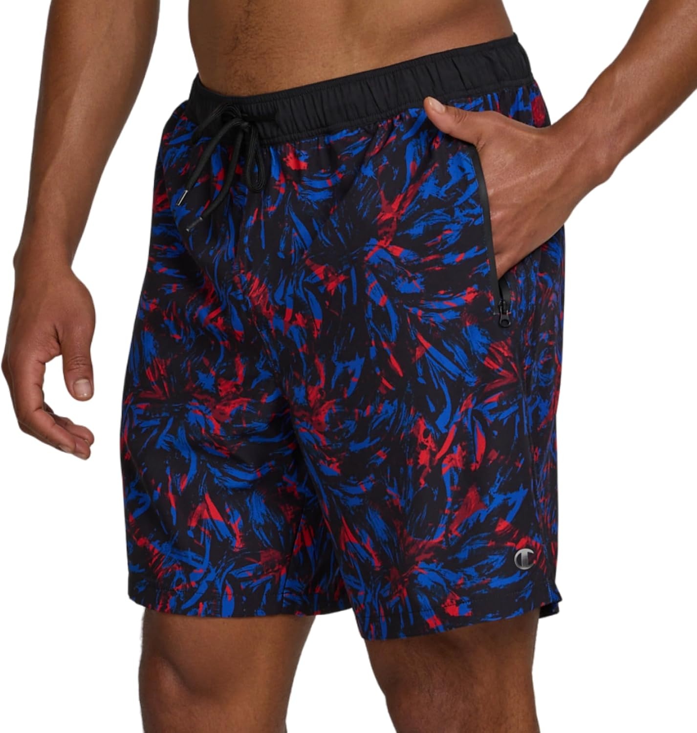 image:imageChampion Mens Swim Trunks with Compression Liner 2 in 1 Mens Bathing Suit Shorts 7 Inch Inseam Board Shorts for SwimmingContrast Trop