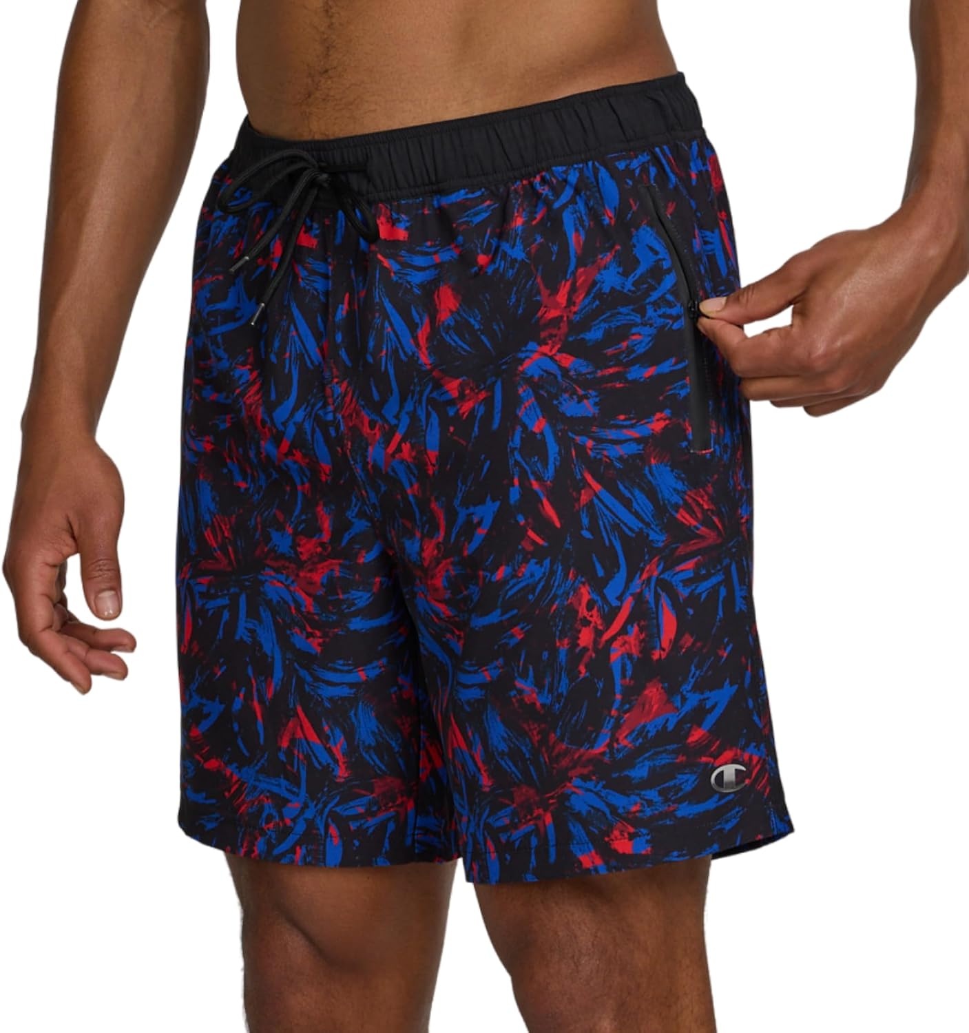 image:imageChampion Mens Swim Trunks with Compression Liner 2 in 1 Mens Bathing Suit Shorts 7 Inch Inseam Board Shorts for SwimmingContrast Trop