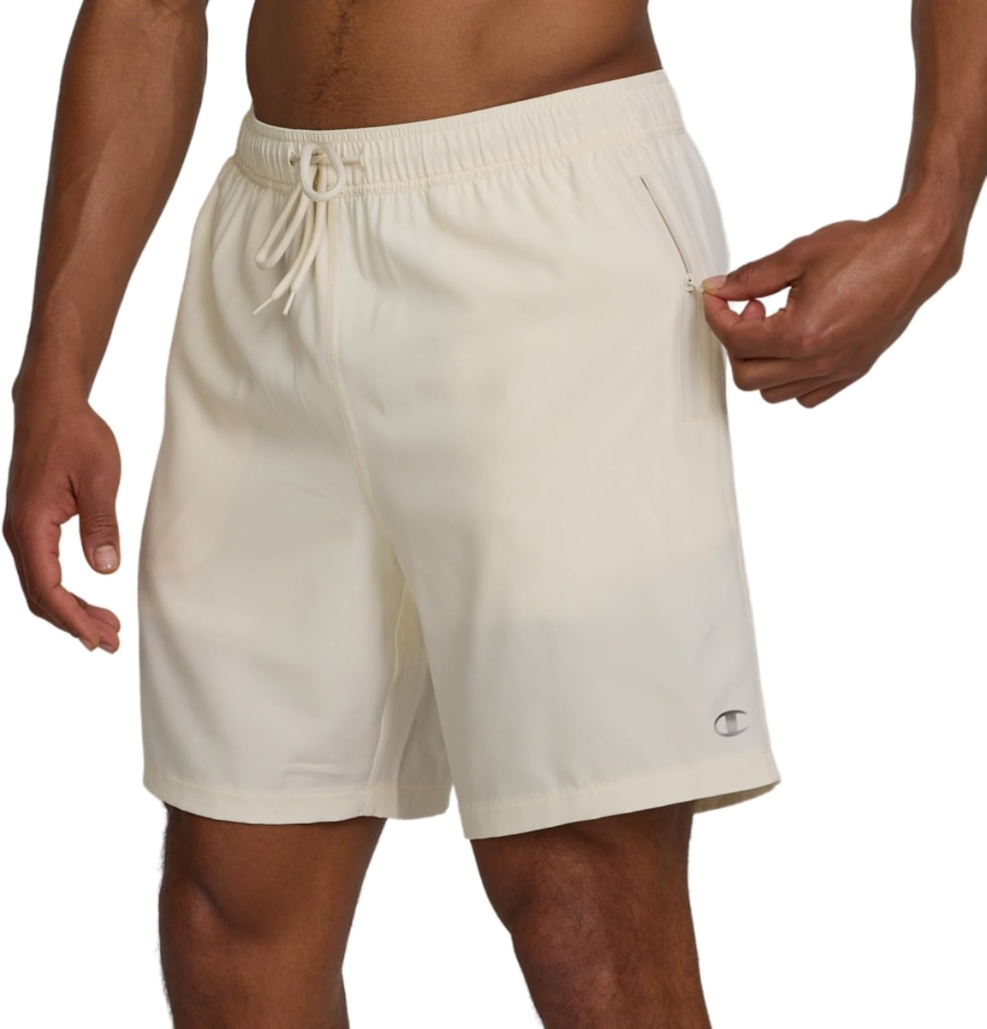 image:imageChampion Mens Swim Trunks with Compression Liner 2 in 1 Mens Bathing Suit Shorts 7 Inch Inseam Board Shorts for SwimmingIvory Canvas