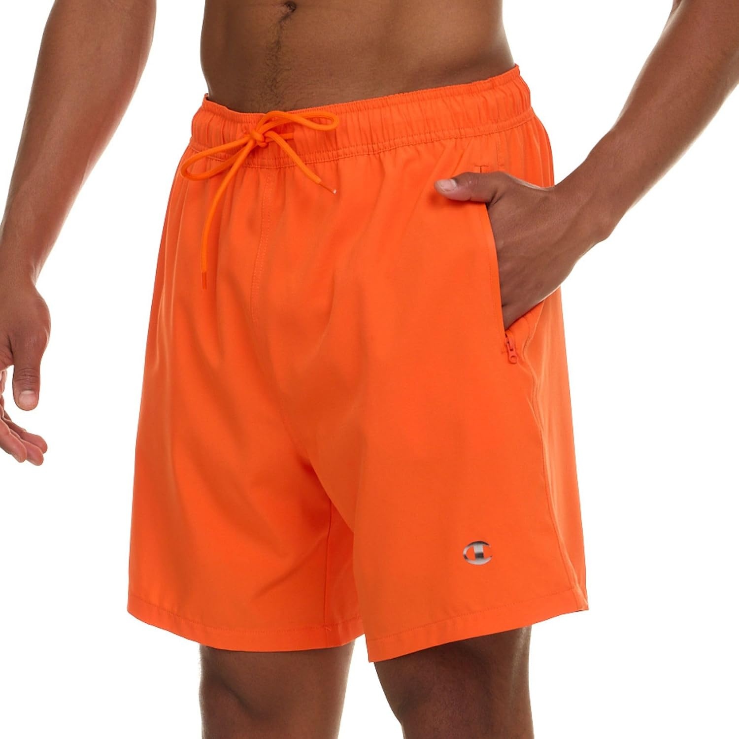 image:imageChampion Mens Swim Trunks with Compression Liner 2 in 1 Mens Bathing Suit Shorts 7 Inch Inseam Board Shorts for SwimmingOrange