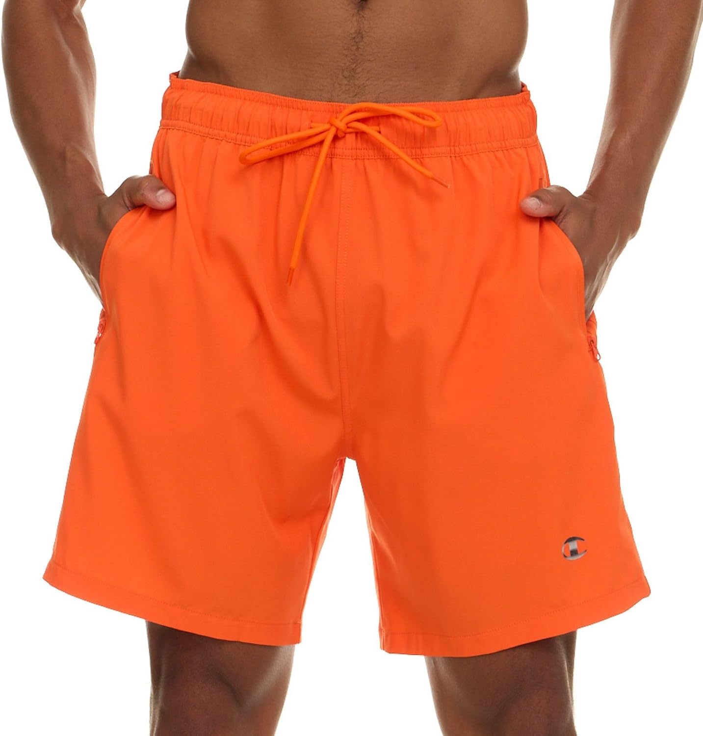 image:imageChampion Mens Swim Trunks with Compression Liner 2 in 1 Mens Bathing Suit Shorts 7 Inch Inseam Board Shorts for SwimmingOrange