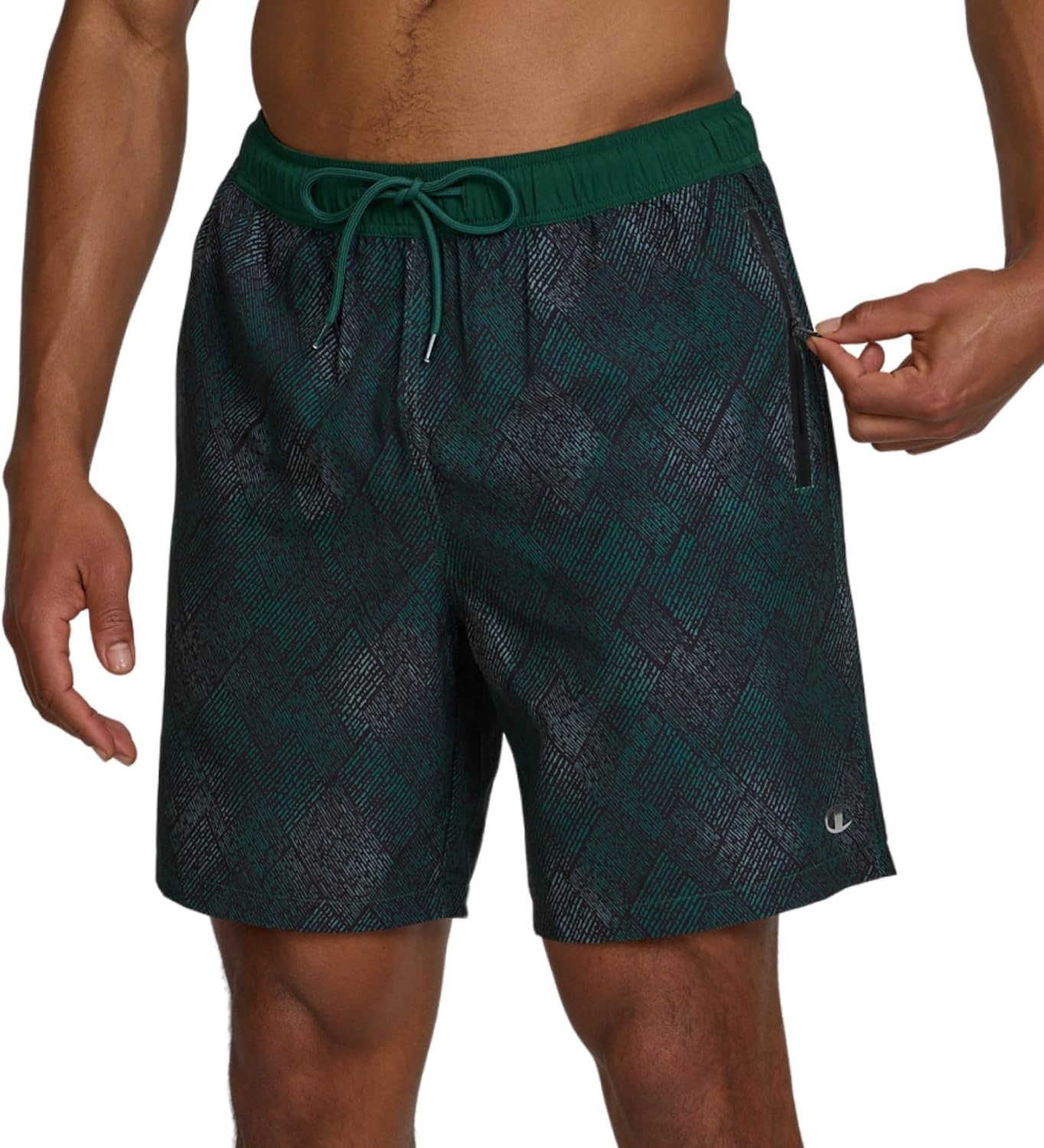 image:imageChampion Mens Swim Trunks with Compression Liner 2 in 1 Mens Bathing Suit Shorts 7 Inch Inseam Board Shorts for SwimmingPatch Texture
