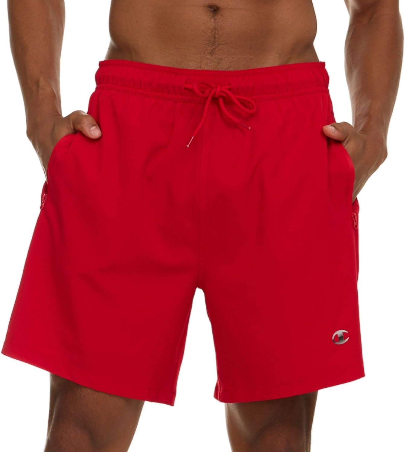 image:imageChampion Mens Swim Trunks with Compression Liner 2 in 1 Mens Bathing Suit Shorts 7 Inch Inseam Board Shorts for SwimmingRed
