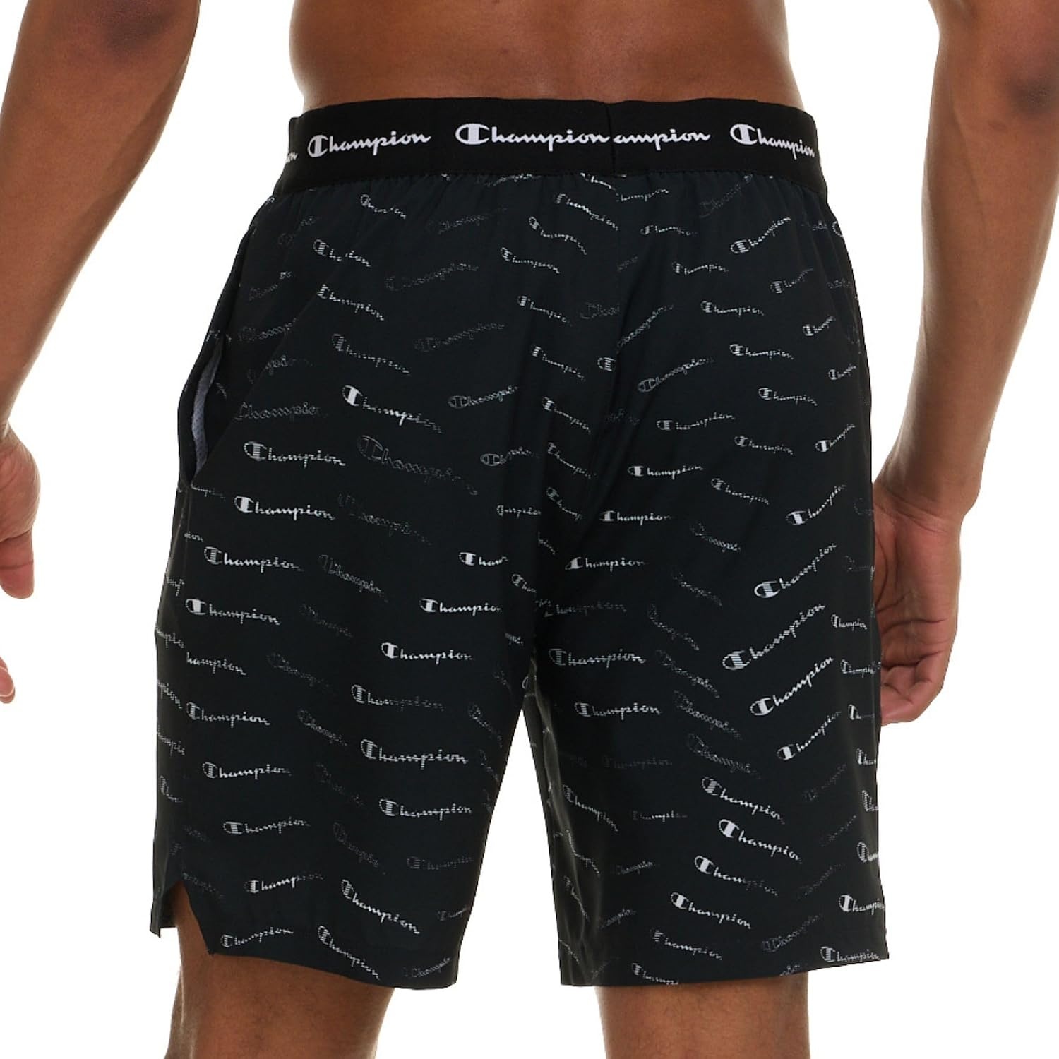 image:imageChampion Mens Swim Trunks with Mesh Liner 7 Inseam Quick Drying Mens Bathing Suit Board Shorts for Swimming and BeachBlackLogo