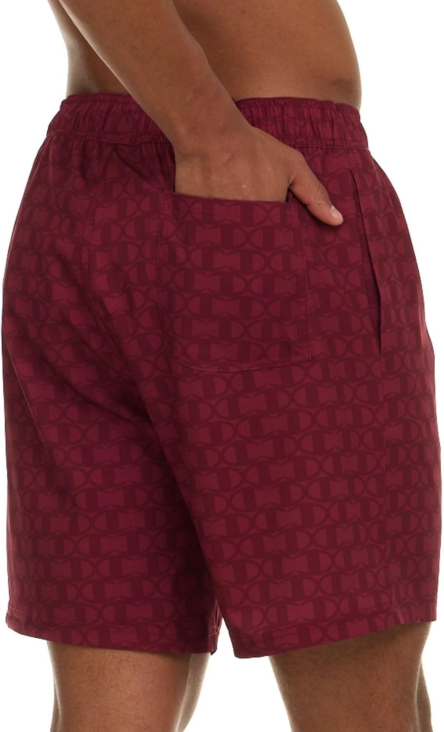 image:imageChampion Mens Swim Trunks with Mesh Liner 7 Inseam Quick Drying Mens Bathing Suit Board Shorts for Swimming and BeachBurgundyLogo