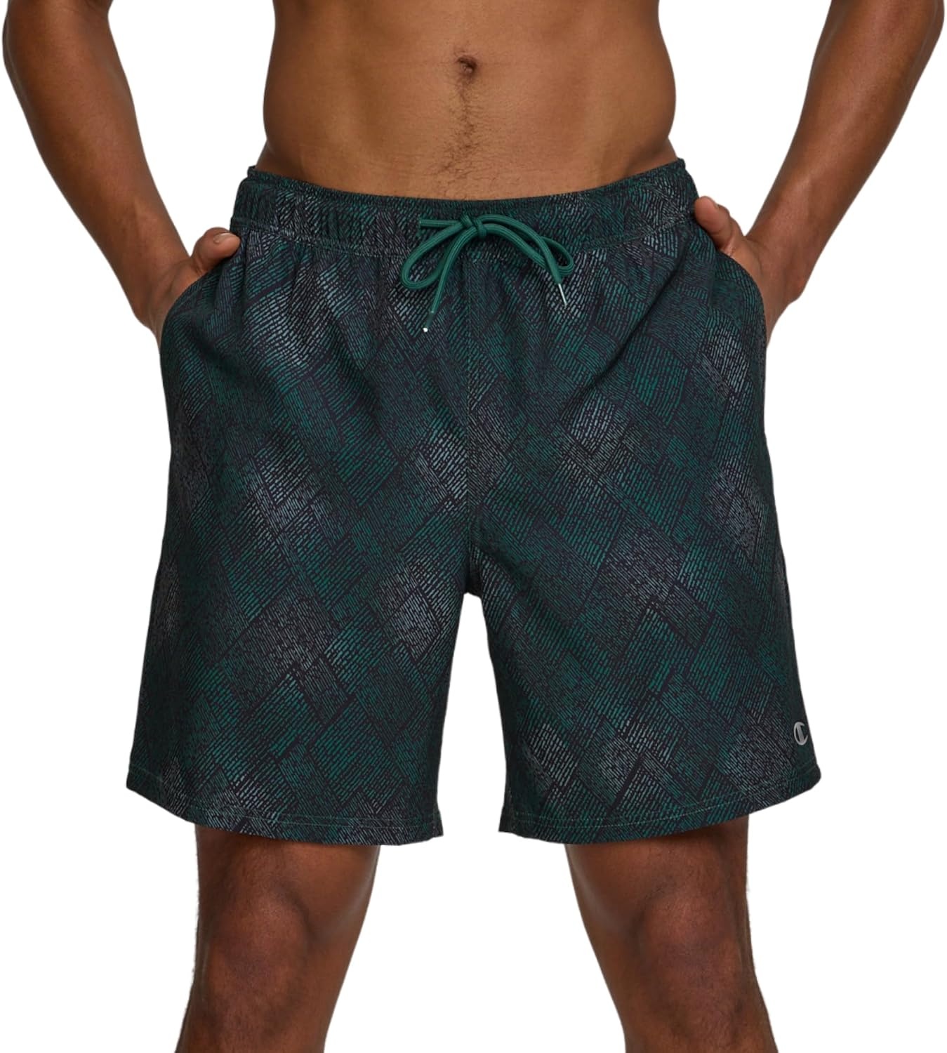 image:imageChampion Mens Swim Trunks with Mesh Liner 7 Inseam Quick Drying Mens Bathing Suit Board Shorts for Swimming and BeachPatch Texture