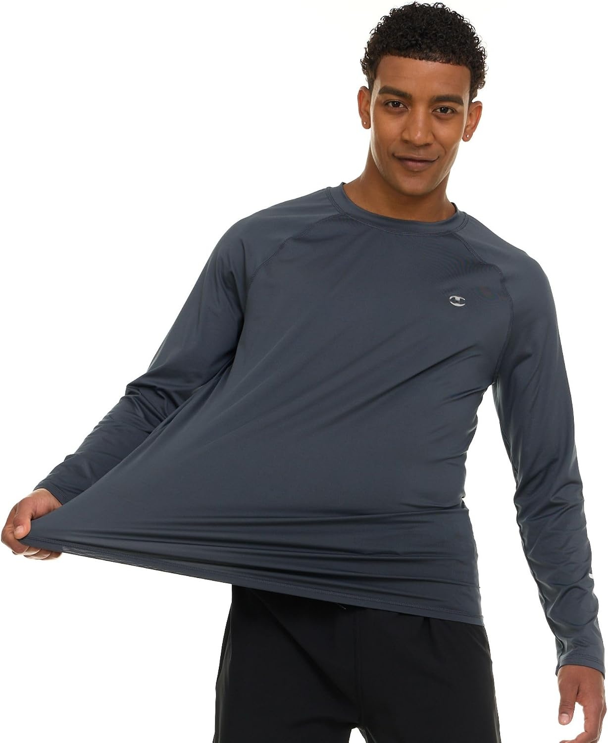 image:imageChampion Rash Guard for Men Long Sleeve Mens Swim Shirt for Fishing Hiking UPF 50 SPF Sun UV Protection Quick DryDark Grey