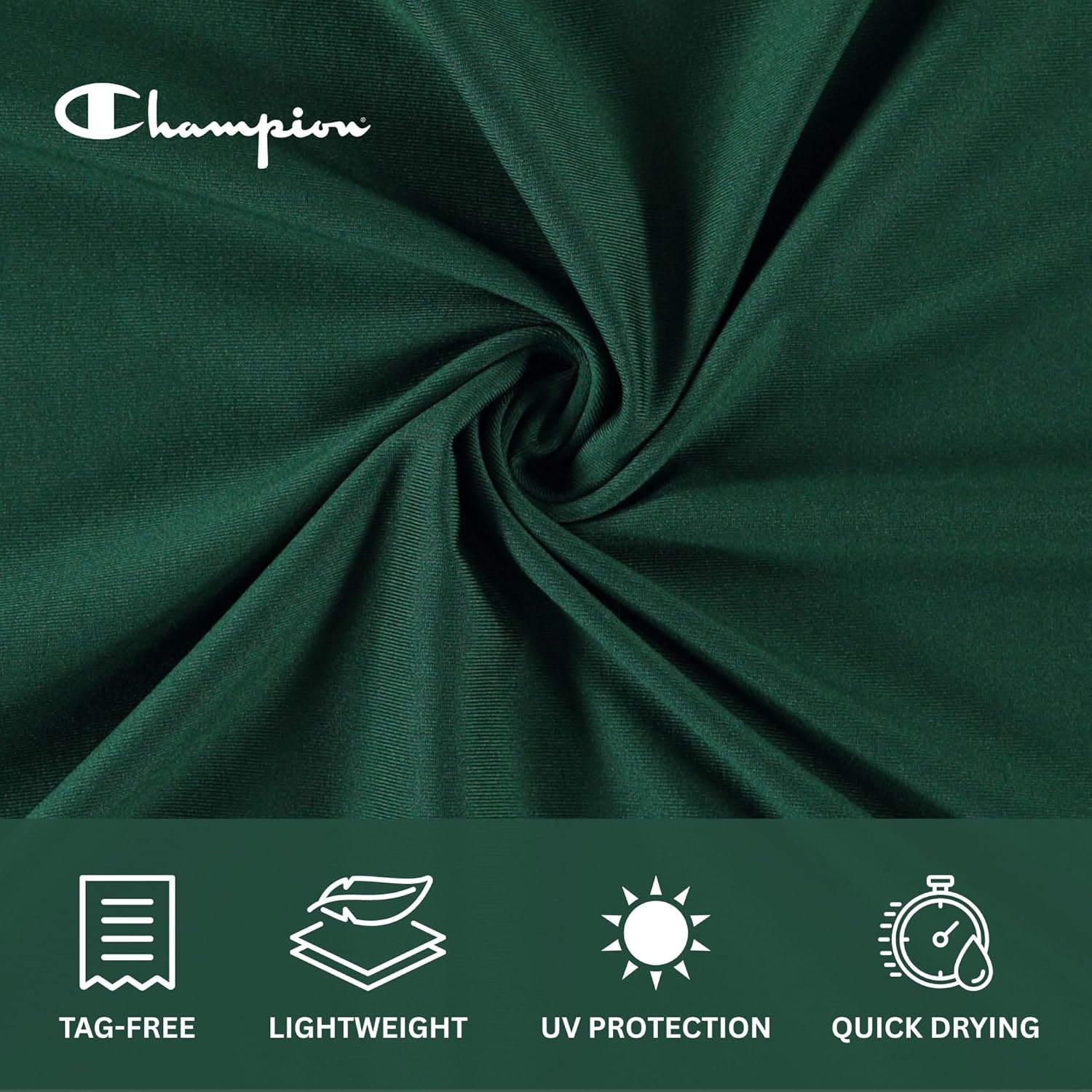image:imageChampion Rash Guard for Men Long Sleeve Mens Swim Shirt for Fishing Hiking UPF 50 SPF Sun UV Protection Quick DryGreen