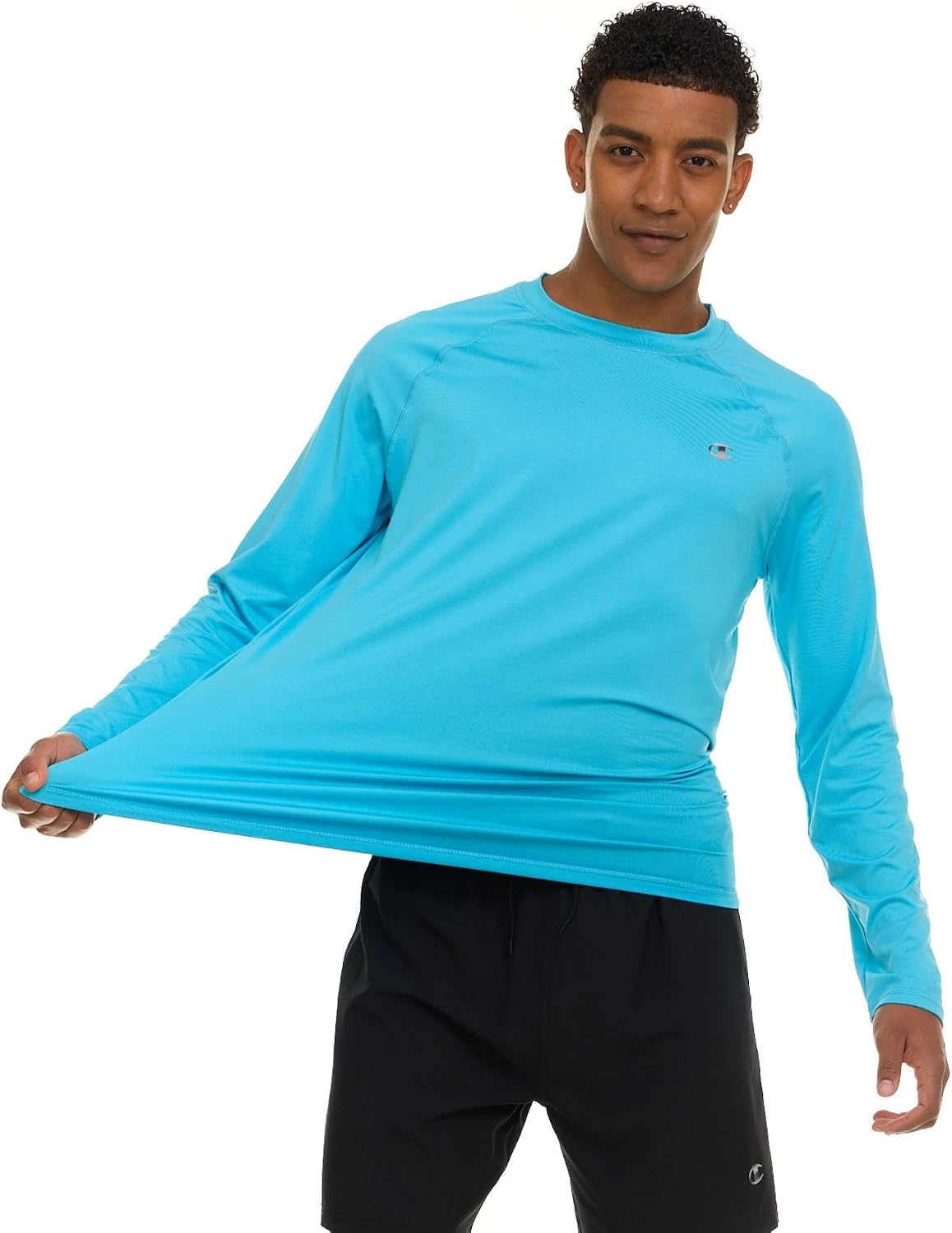 image:imageChampion Rash Guard for Men Long Sleeve Mens Swim Shirt for Fishing Hiking UPF 50 SPF Sun UV Protection Quick DryLight Blue
