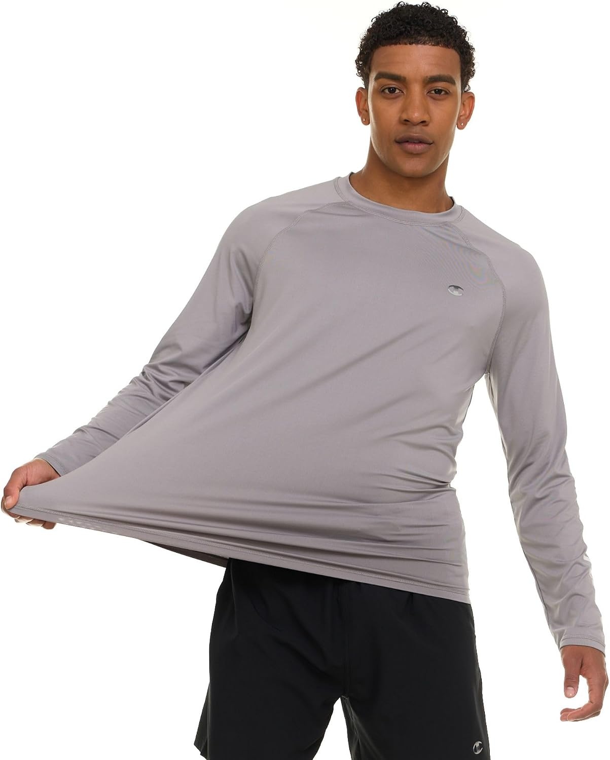 image:imageChampion Rash Guard for Men Long Sleeve Mens Swim Shirt for Fishing Hiking UPF 50 SPF Sun UV Protection Quick DryLight Grey