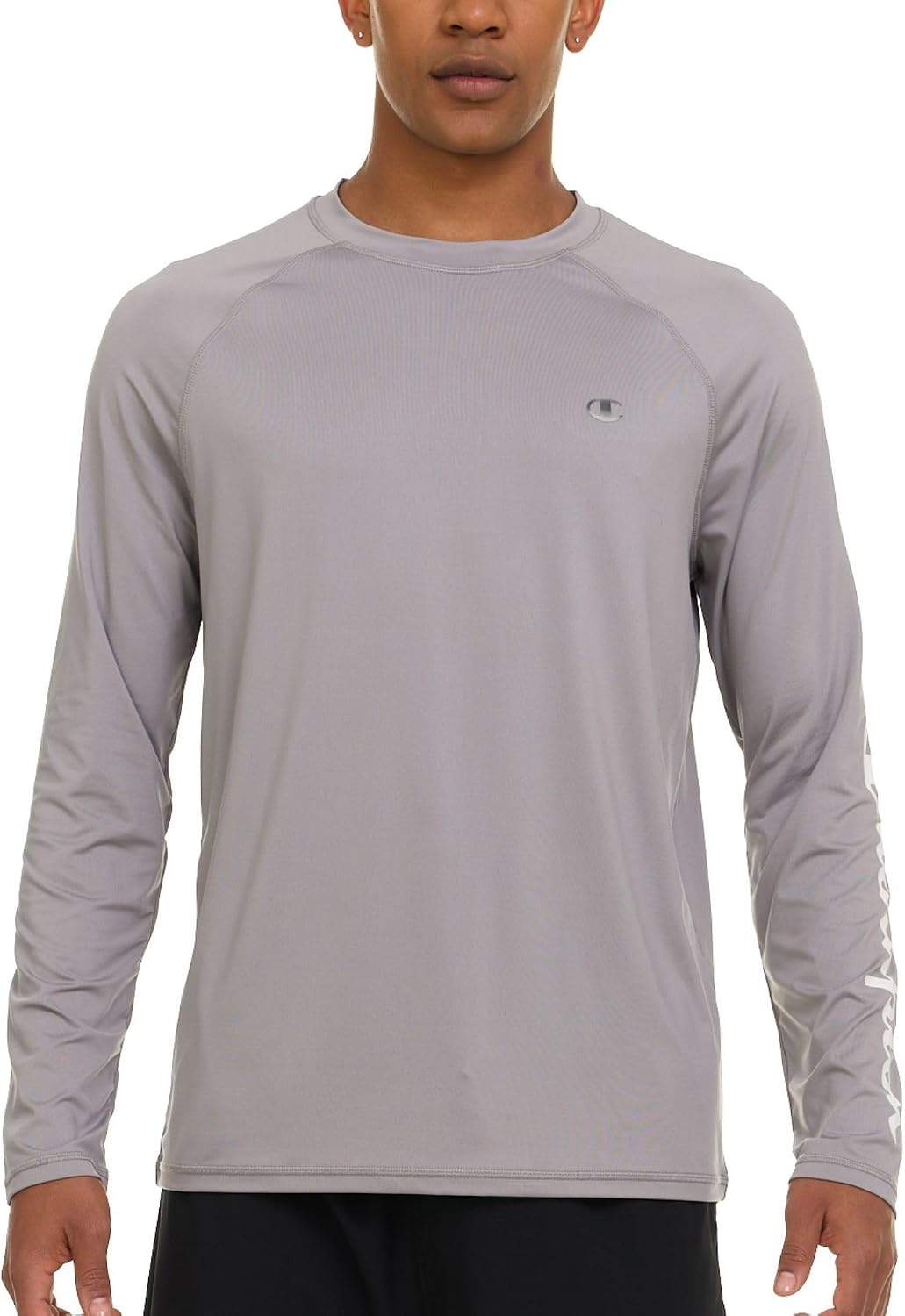 image:imageChampion Rash Guard for Men Long Sleeve Mens Swim Shirt for Fishing Hiking UPF 50 SPF Sun UV Protection Quick DryLight Grey