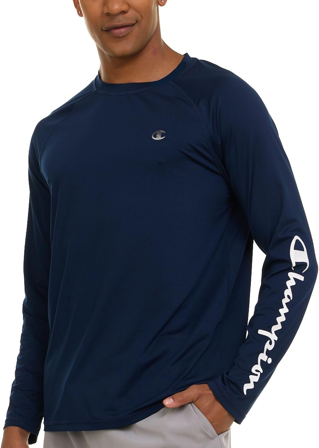 image:imageChampion Rash Guard for Men Long Sleeve Mens Swim Shirt for Fishing Hiking UPF 50 SPF Sun UV Protection Quick DryNavy