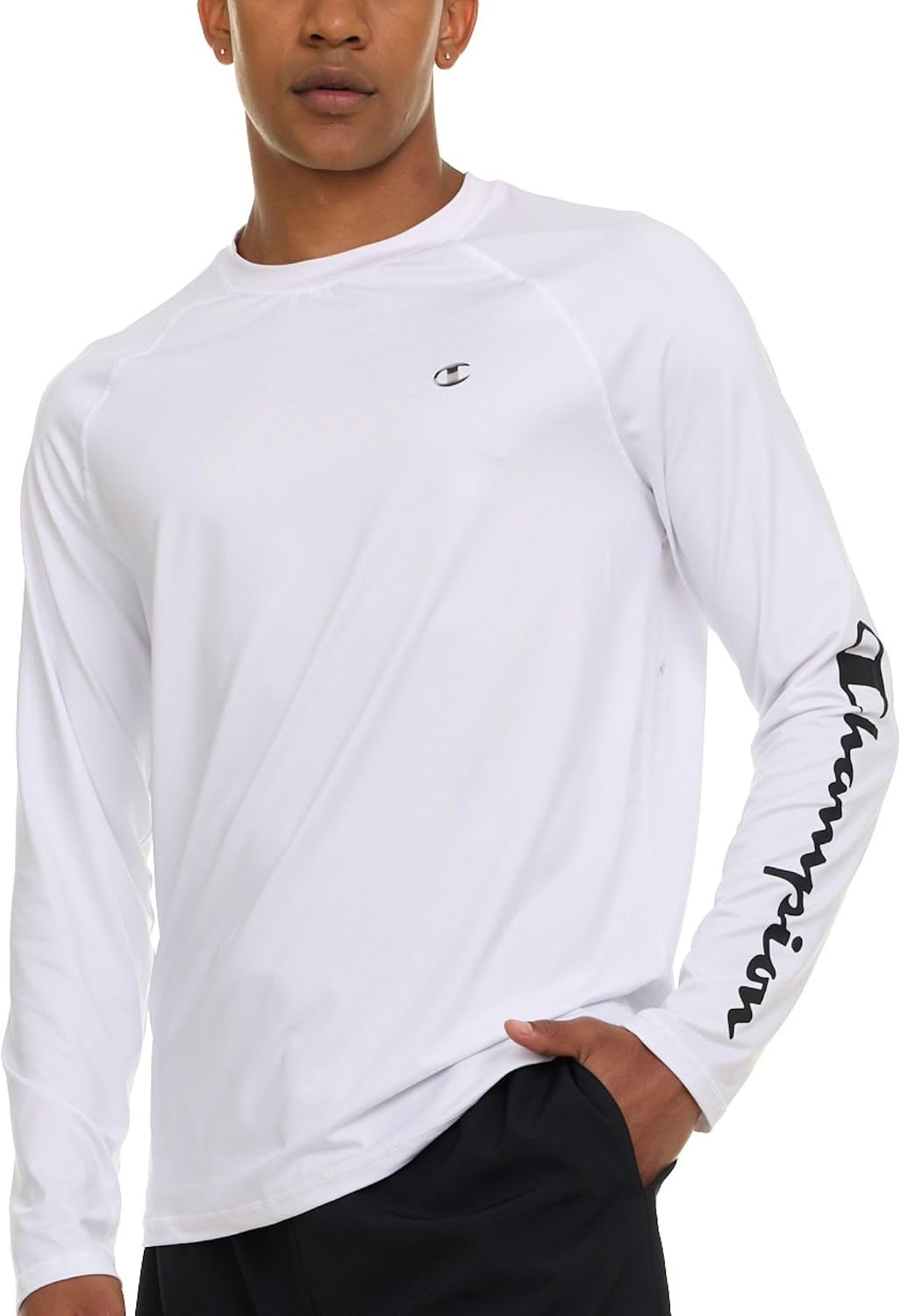 image:imageChampion Rash Guard for Men Long Sleeve Mens Swim Shirt for Fishing Hiking UPF 50 SPF Sun UV Protection Quick DryWhite
