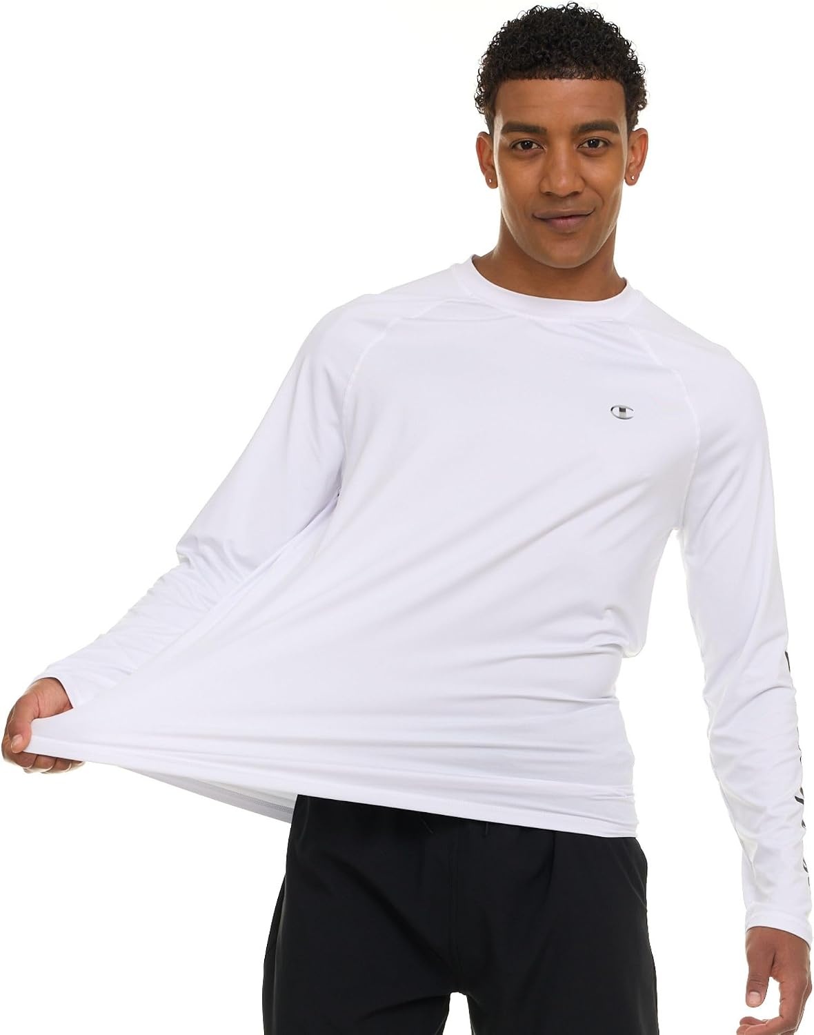 image:imageChampion Rash Guard for Men Long Sleeve Mens Swim Shirt for Fishing Hiking UPF 50 SPF Sun UV Protection Quick DryWhite