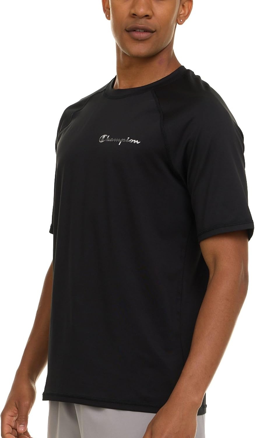 image:imageChampion Rash Guard for Men Short Sleeve Mens Swim Shirt Sun Shirt UPF 50 UV Protection SPF Quick Drying RashguardBlack