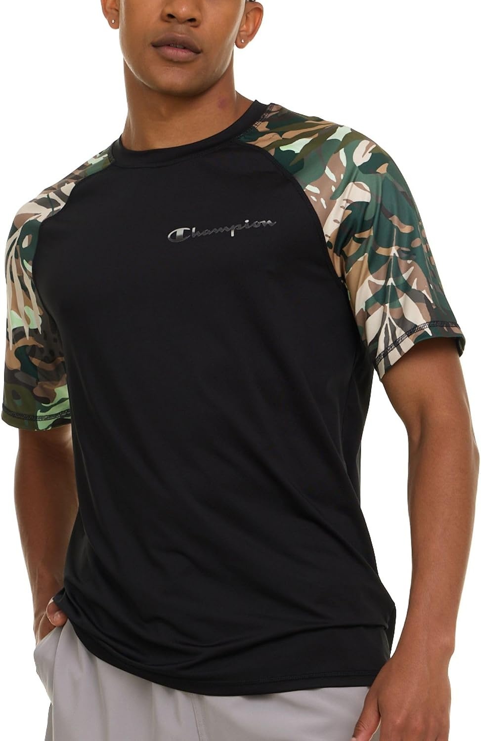 image:imageChampion Rash Guard for Men Short Sleeve Mens Swim Shirt Sun Shirt UPF 50 UV Protection SPF Quick Drying RashguardBlackCamo