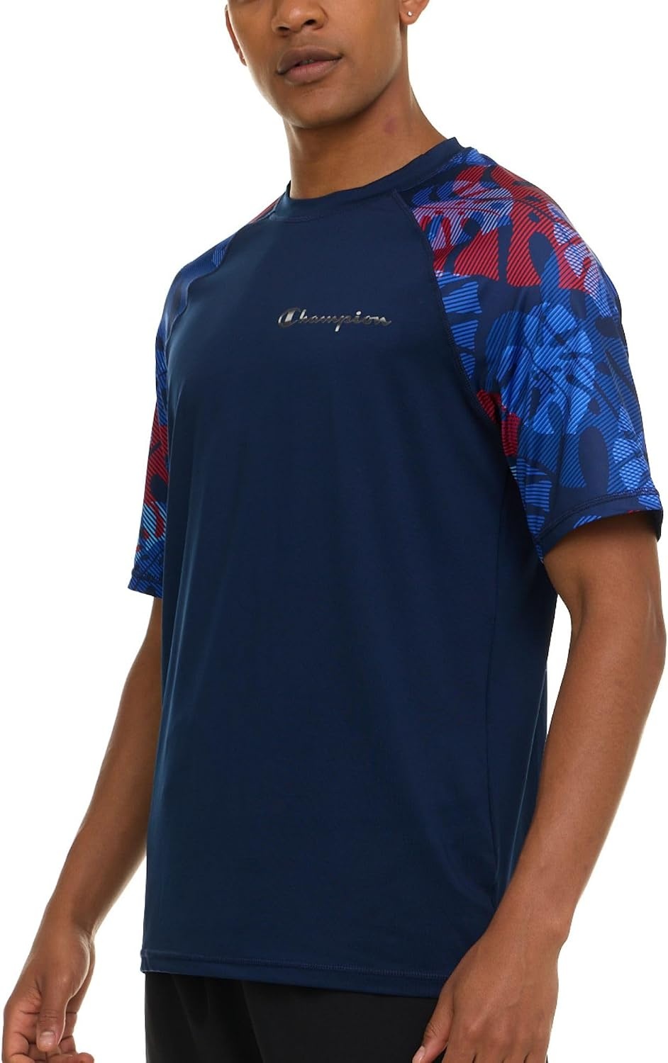 image:imageChampion Rash Guard for Men Short Sleeve Mens Swim Shirt Sun Shirt UPF 50 UV Protection SPF Quick Drying RashguardBlueLeaf