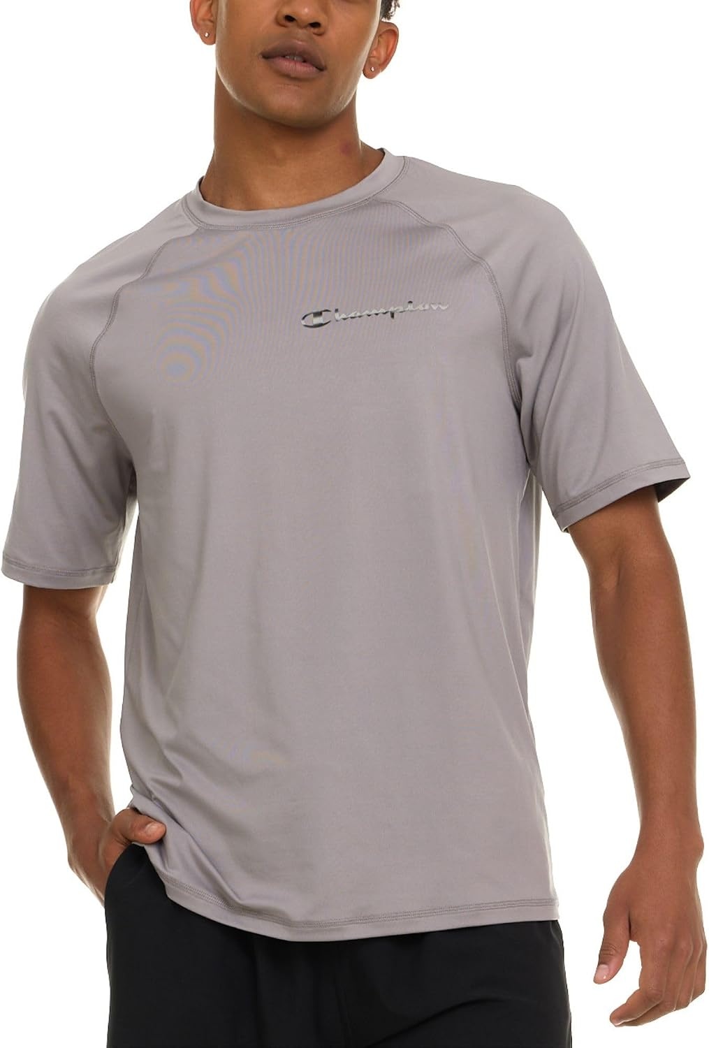 image:imageChampion Rash Guard for Men Short Sleeve Mens Swim Shirt Sun Shirt UPF 50 UV Protection SPF Quick Drying RashguardLight Grey