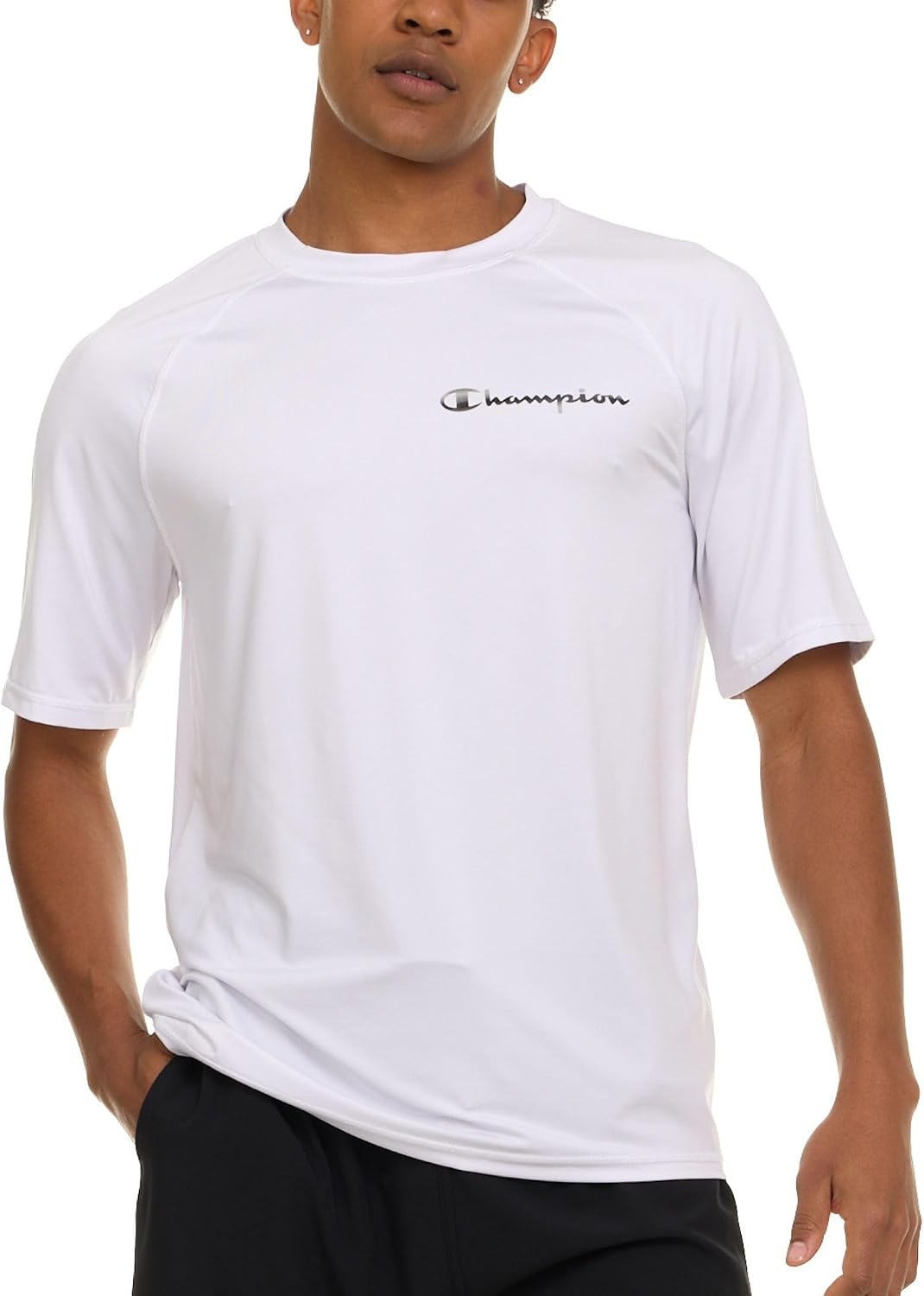 image:imageChampion Rash Guard for Men Short Sleeve Mens Swim Shirt Sun Shirt UPF 50 UV Protection SPF Quick Drying RashguardWhite