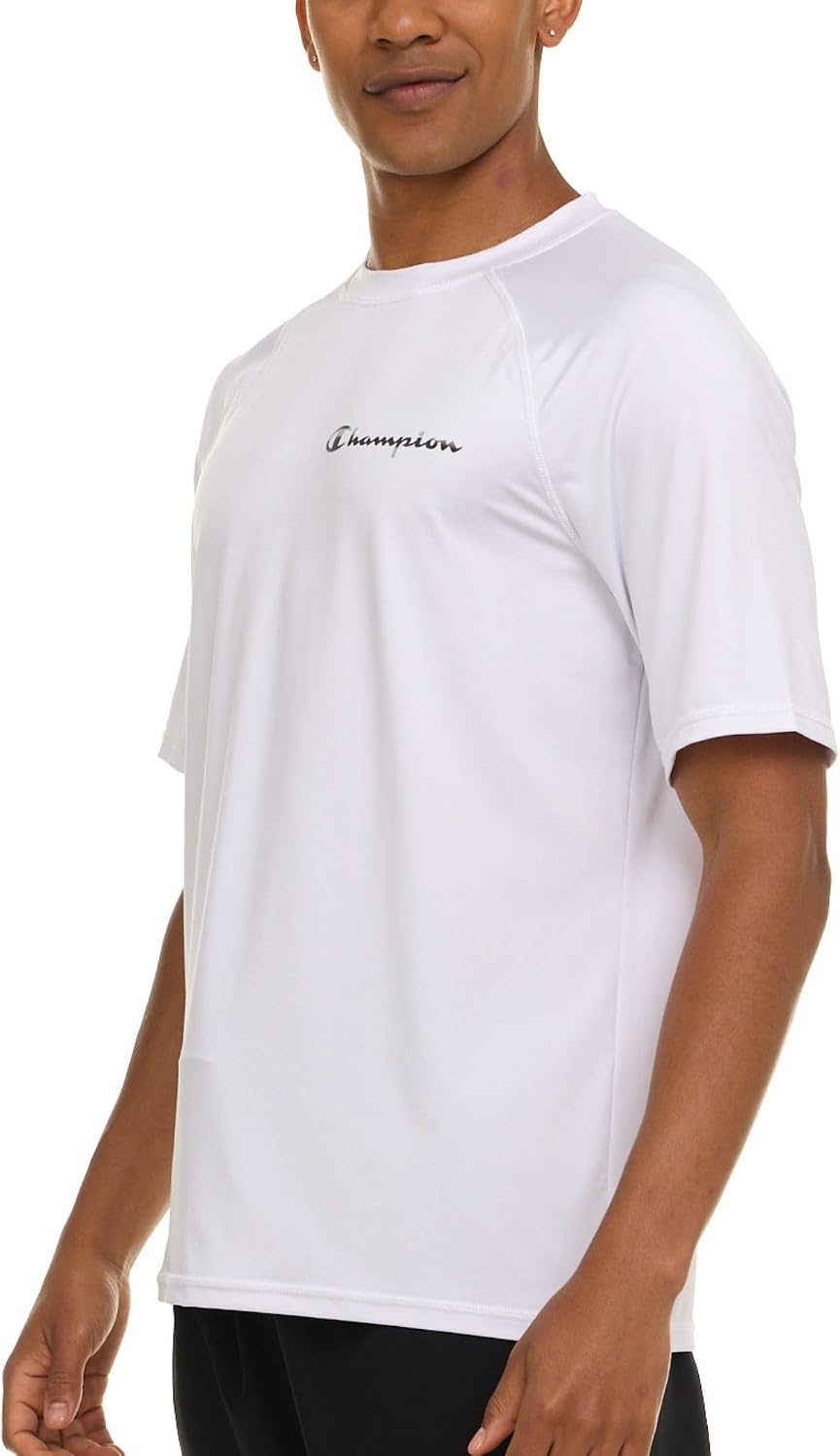 image:imageChampion Rash Guard for Men Short Sleeve Mens Swim Shirt Sun Shirt UPF 50 UV Protection SPF Quick Drying RashguardWhite