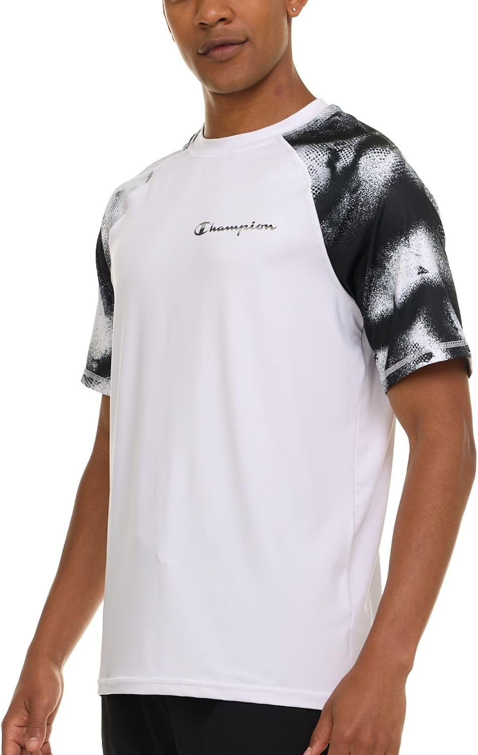 image:imageChampion Rash Guard for Men Short Sleeve Mens Swim Shirt Sun Shirt UPF 50 UV Protection SPF Quick Drying RashguardWhite Multi